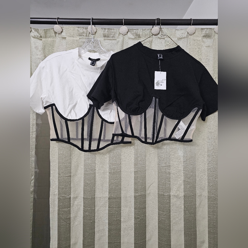 2 FORVER 21 CORSET T-SHIRT